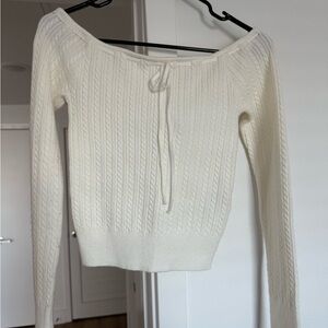 Hollister Cream Off-the-Shoulder Sweater